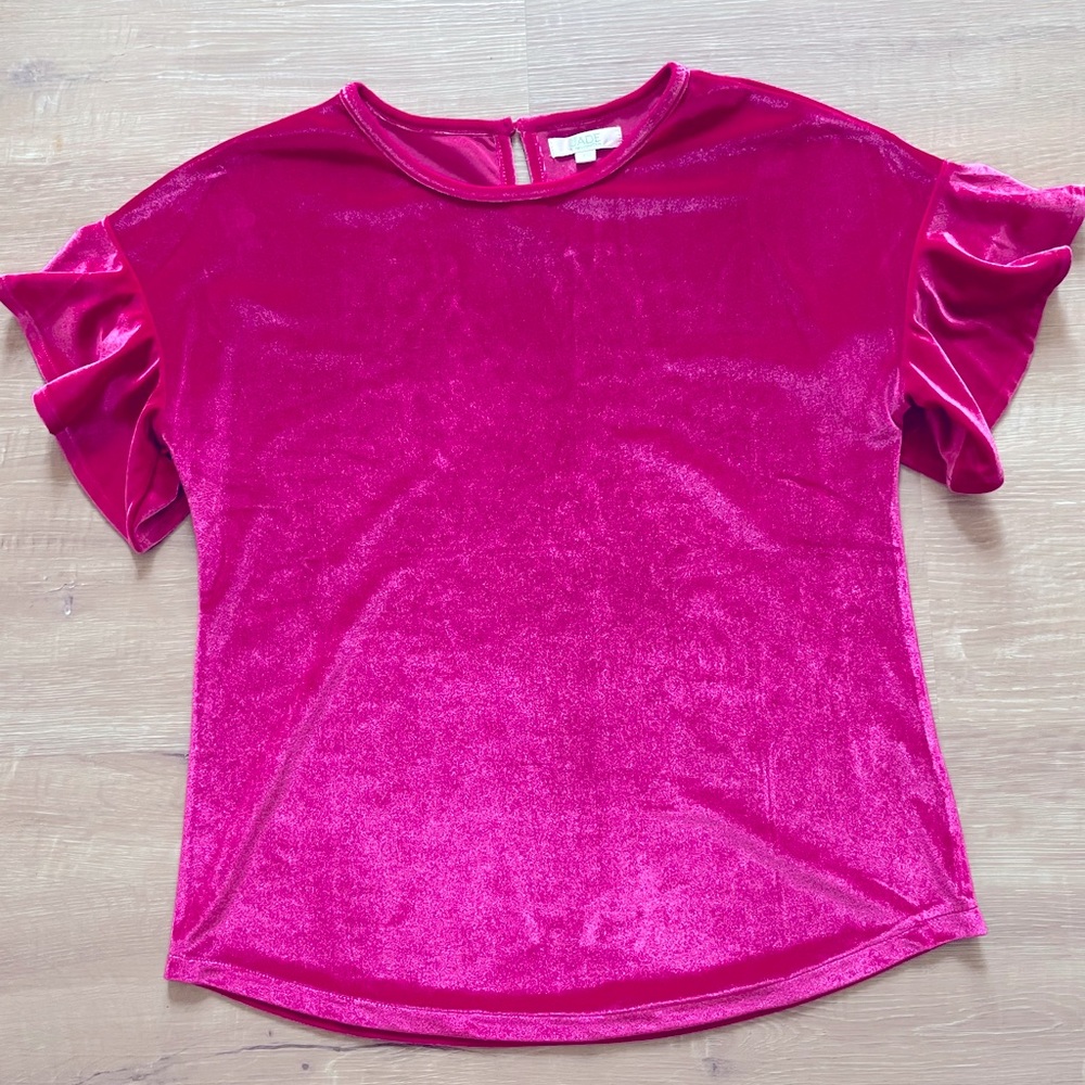 Jade crushed velvet top